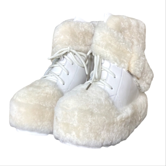 Anthony Wang WTF Shearling leather wedge platform boots Booties - Picture 10 of 13